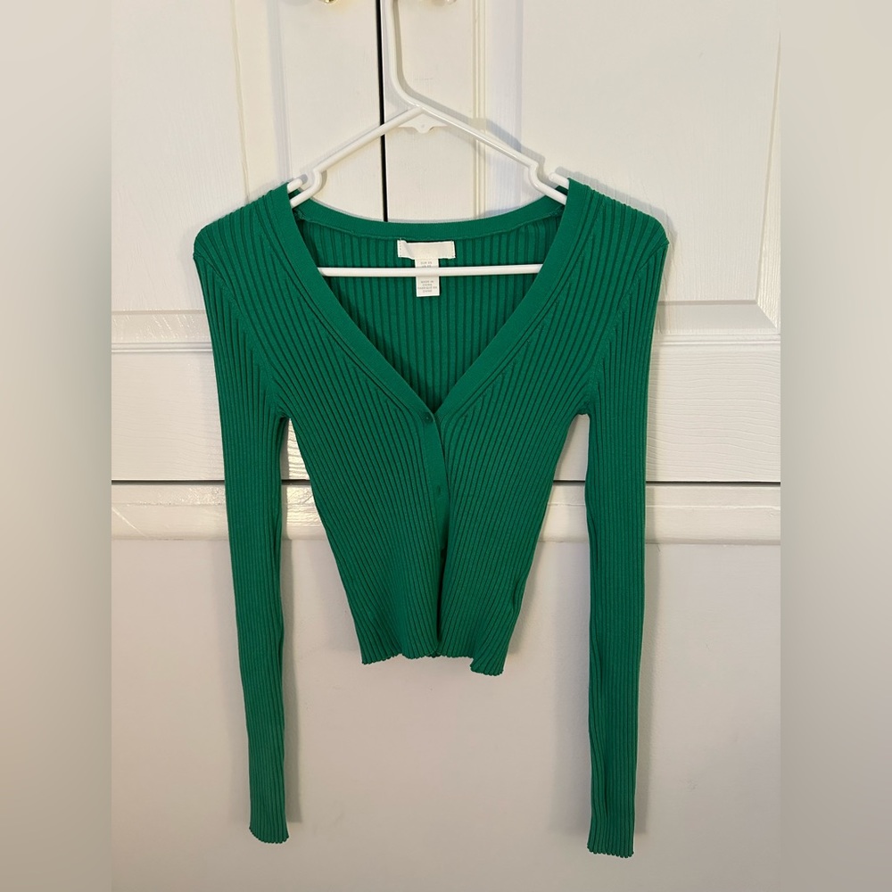 H&M Emerald green cardigan top